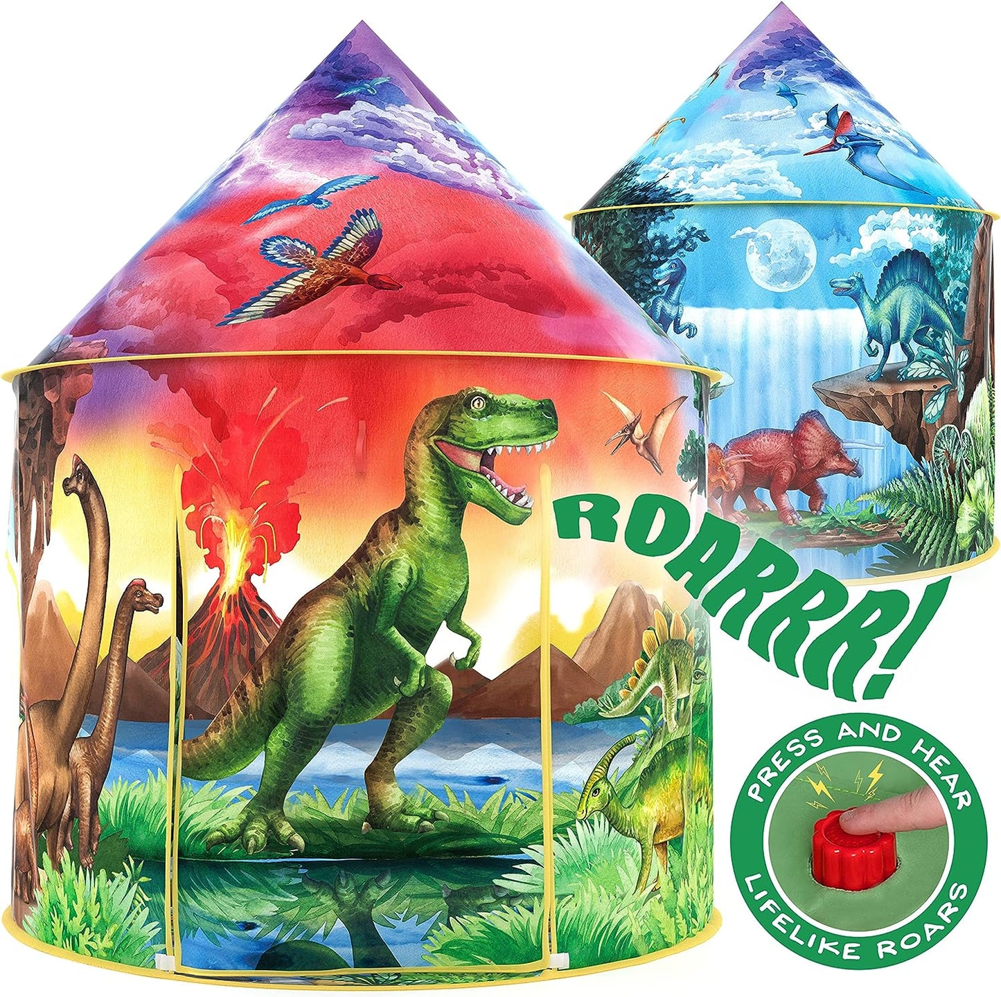 Dinosaur Discovery Kids Tent with Roar Button, Dinosaur Tent